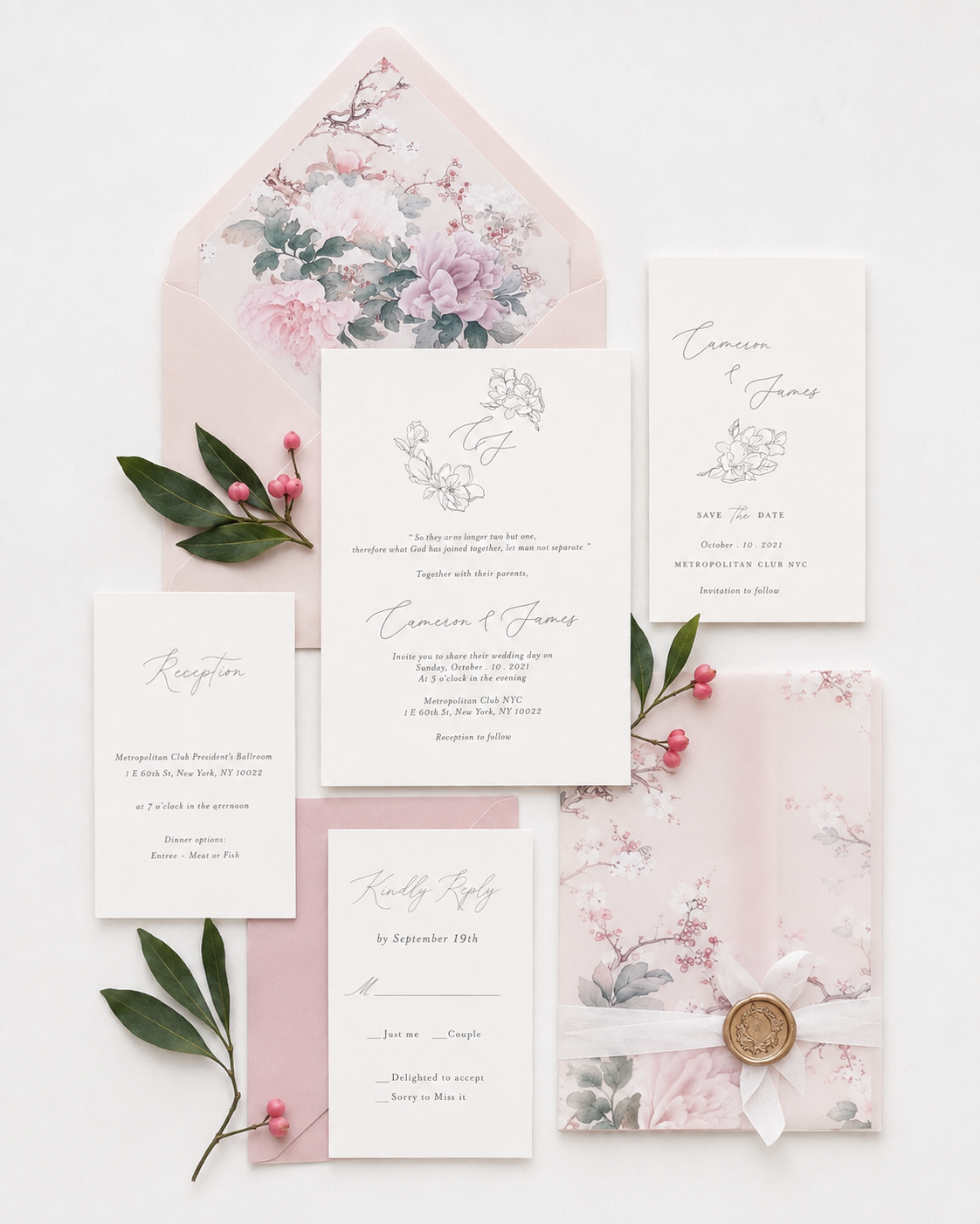 Luxury wedding invitation collection