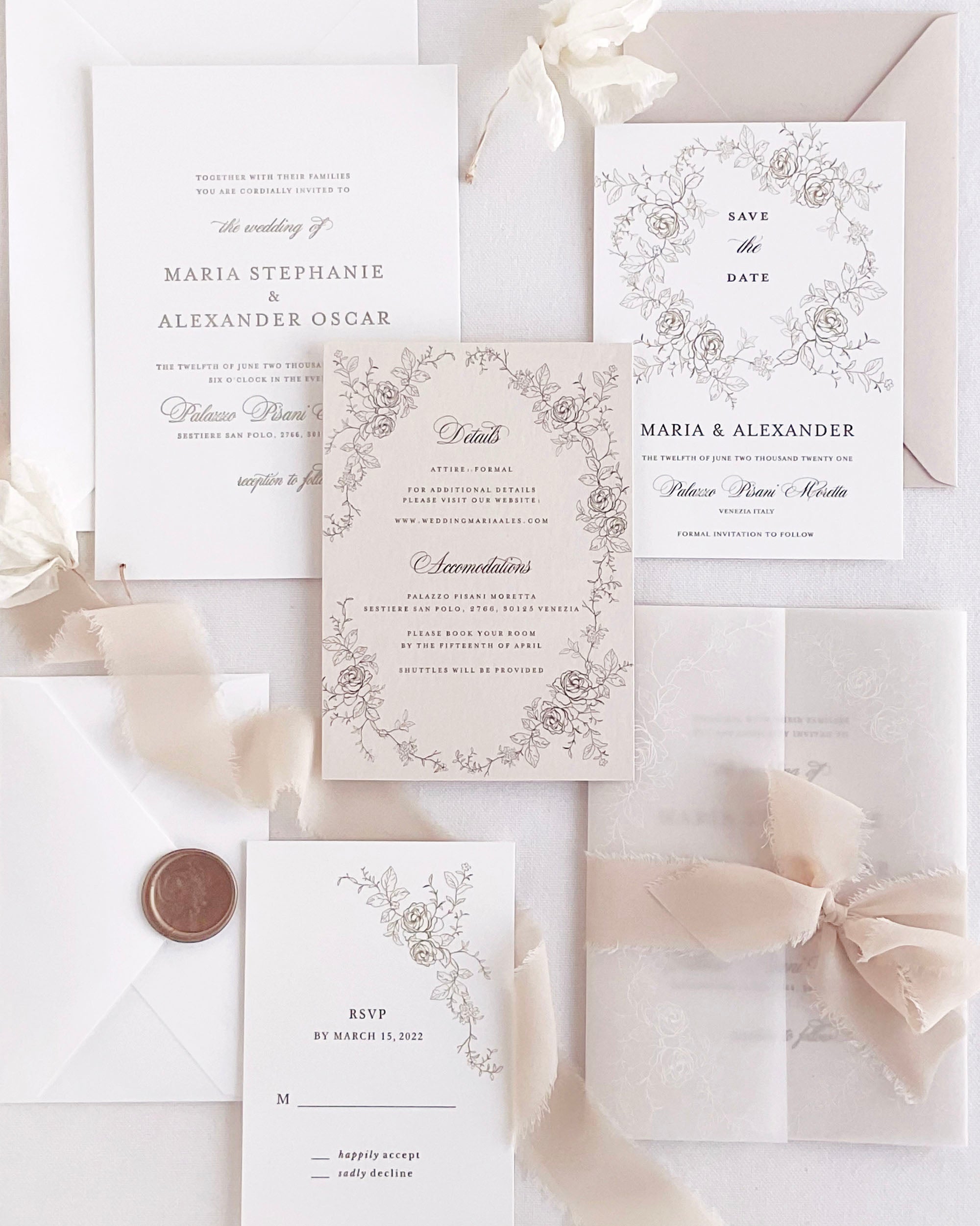 Luxury wedding invitation collection