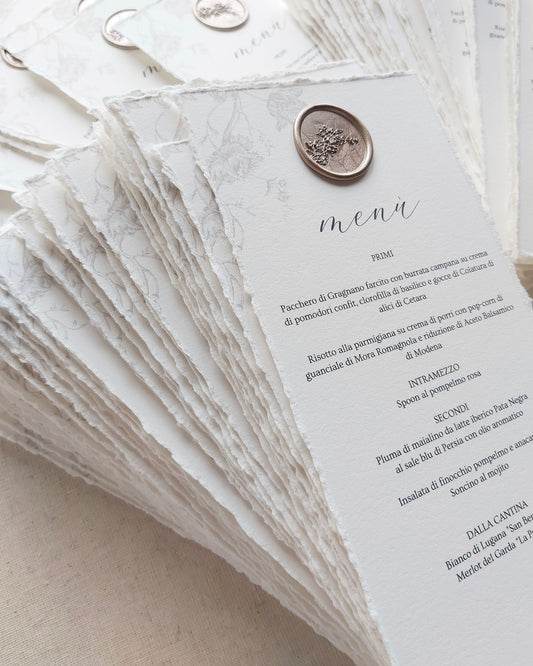 Handmade Wedding Menu